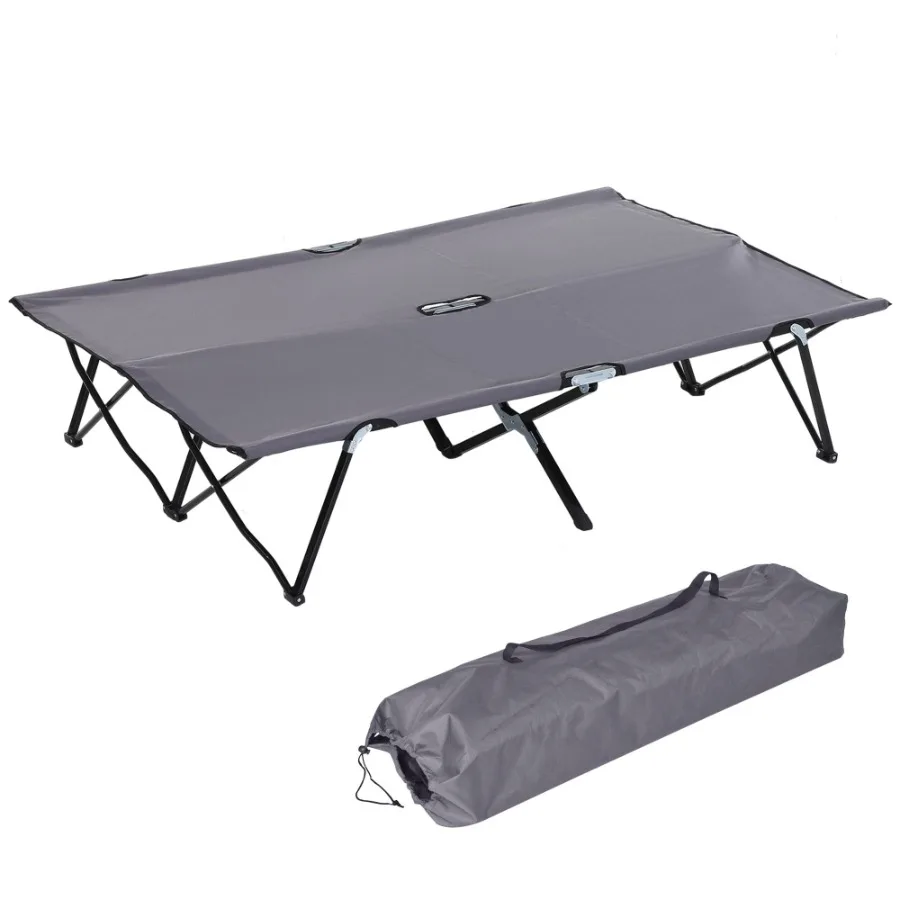 

2 Person Folding Camping Cot for Adults 50 Extra Wide Outdoor Portable Sleeping Cot with Carry Bag Beach Hiking