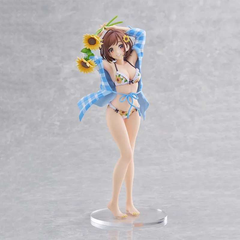 Stock Original prune tournesol fille maillots de bain PVC 24CM Figure d'anime à collectionner en boîte Statuette modèle poupée jouet ornement cadeaux