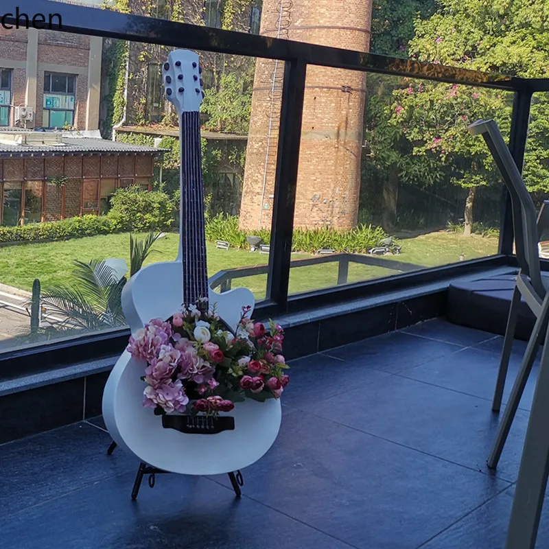 ZML-maceta de guitarra para ventana, jardín, patio, balcón, arreglo, sol al aire libre, tienda, decoración de entrada, adorno