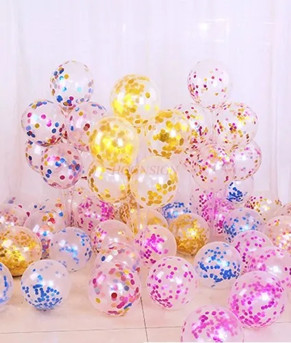 style metallic transparent sequins circular balloon wedding romantic decoration wedding room festive party decoration