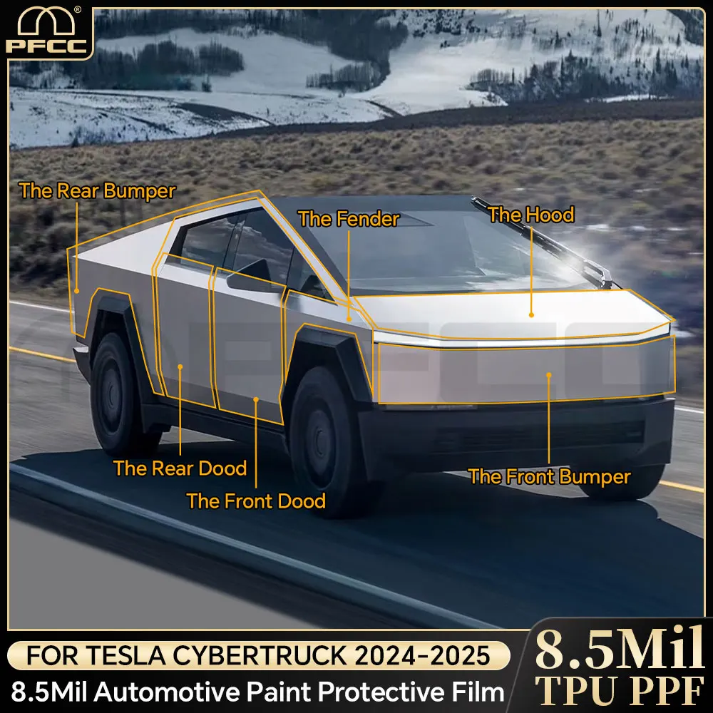 

For Tesla Cybertruck 2024 Matte PPF Car Paint Protection Film Clear Bra Decal Anti-Scratch TPU Invisible Body Sticker Accessorie