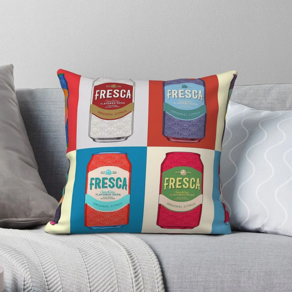 

Fresca 8-банка квадратная наволочка из полиэстера, льна, бархата, креативная декоративная наволочка на молнии, чехол для подушки для комнаты