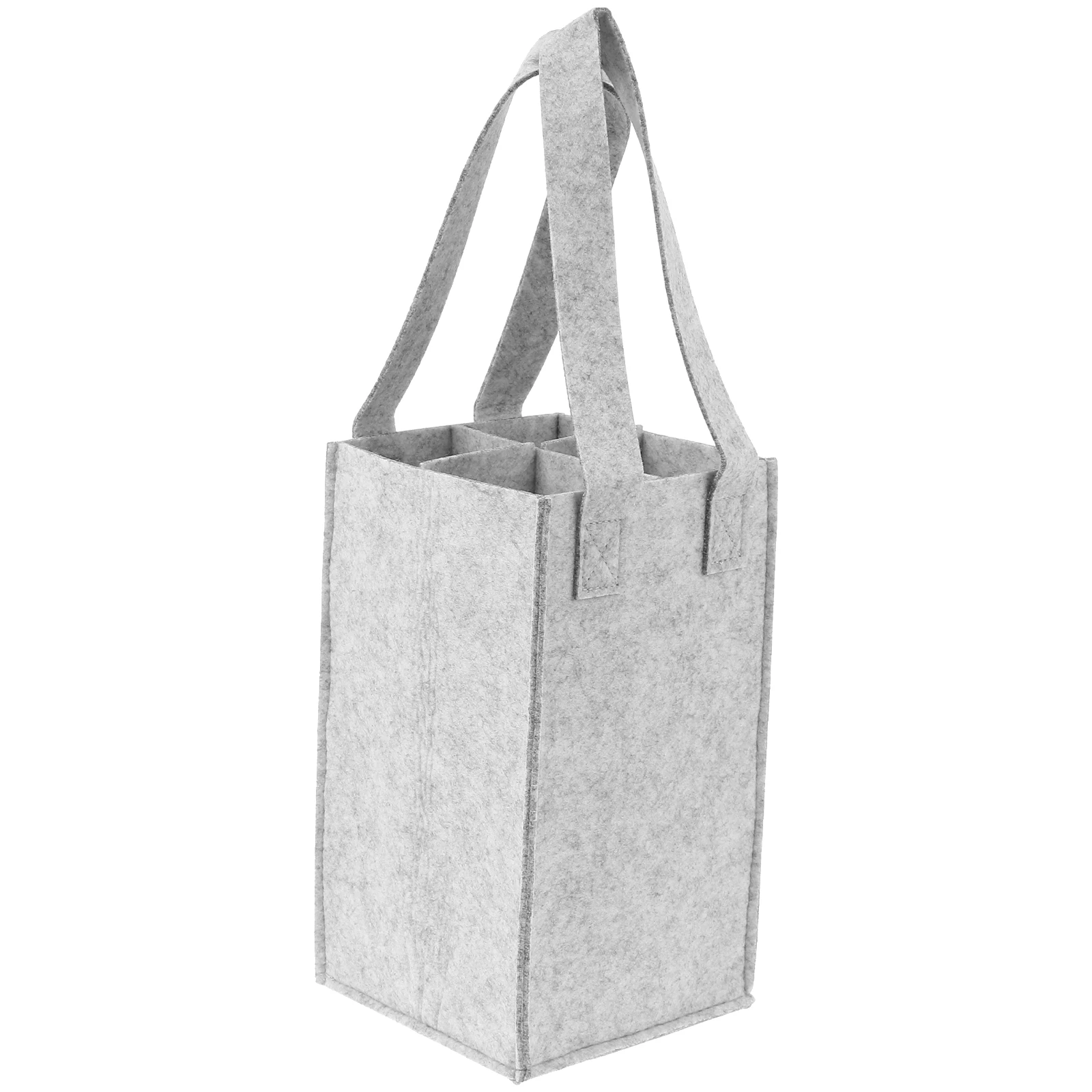 Bottle Carrying Bag 4 Grid Divider Felt Storage Tote Reusable Grocery Foldable Red Carrier Gift Box Bag Packaging