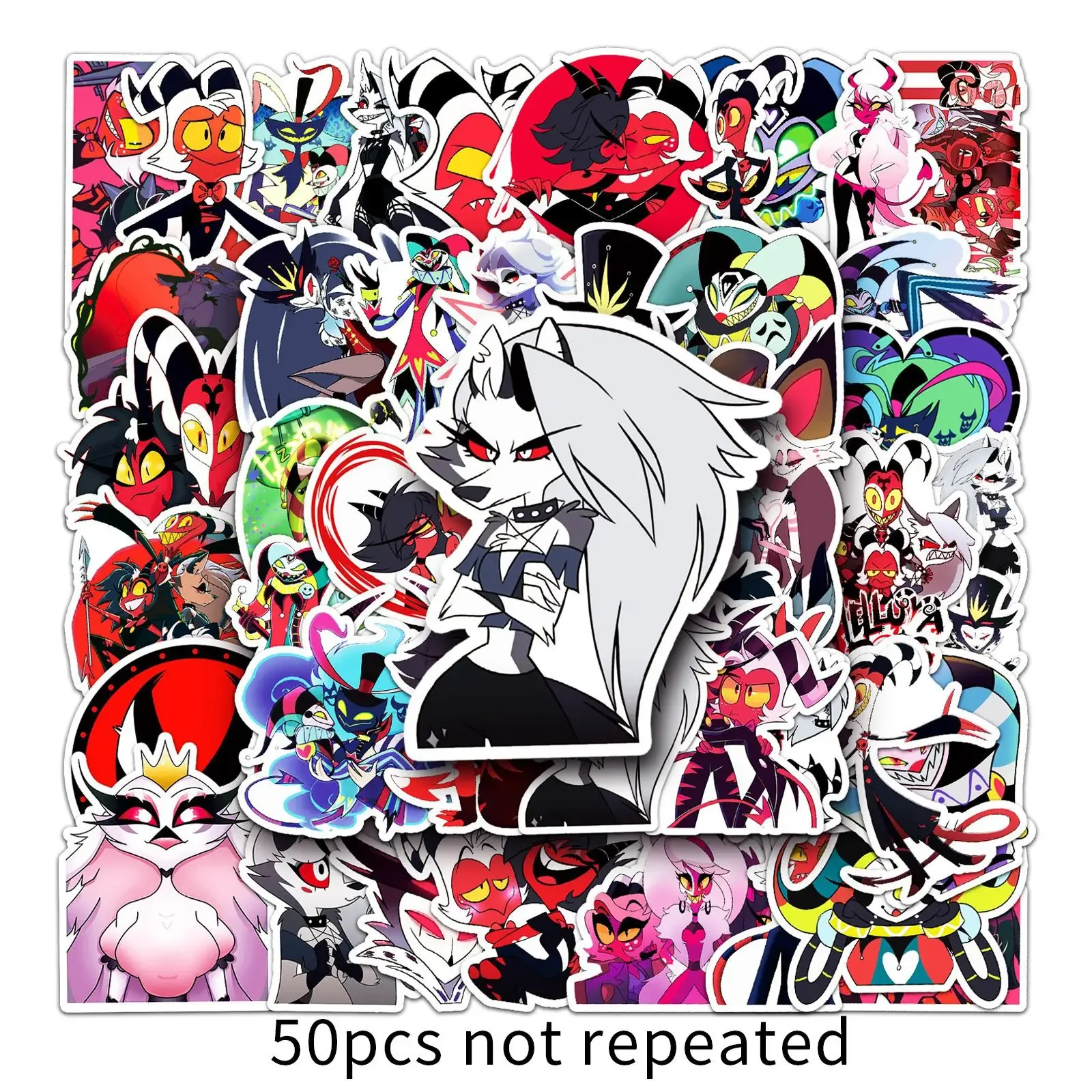 

10/30/50PCS Cartoon Anime Helluva Boss Stationery Stickers for Car Laptop Phone Scrapbook Waterproof Decal Graffiti Kids Gifts