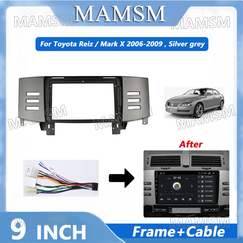 Рамка для автомагнитолы, 9 дюймов, 2 Din, для Toyota Reiz / Mark X 2006 2007 2008 2009