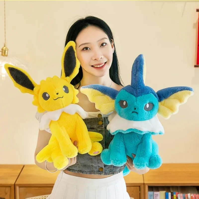 Peluches Pokémon Vaporeon Jolteon Grandes, Poupée Aquali, Adorable Ornement, Coussin en Peluche, Cadeau pour Enfants