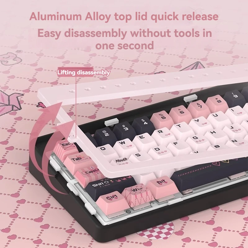 RECCAZR Paper Plane 66 Aluminum Mechanical Keyboard Kit Tri-Mode Wireless/Bluetooth Gasket Hot Swap RGB Custom Game Keyboard Kit