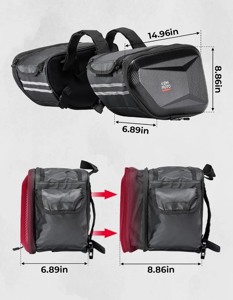 

Мотоциклетные расширяемые кофры-боксы 20-30 л из EVA для Ninja500 400 Grom 2022-2025, для мотокросса и двойного назначения