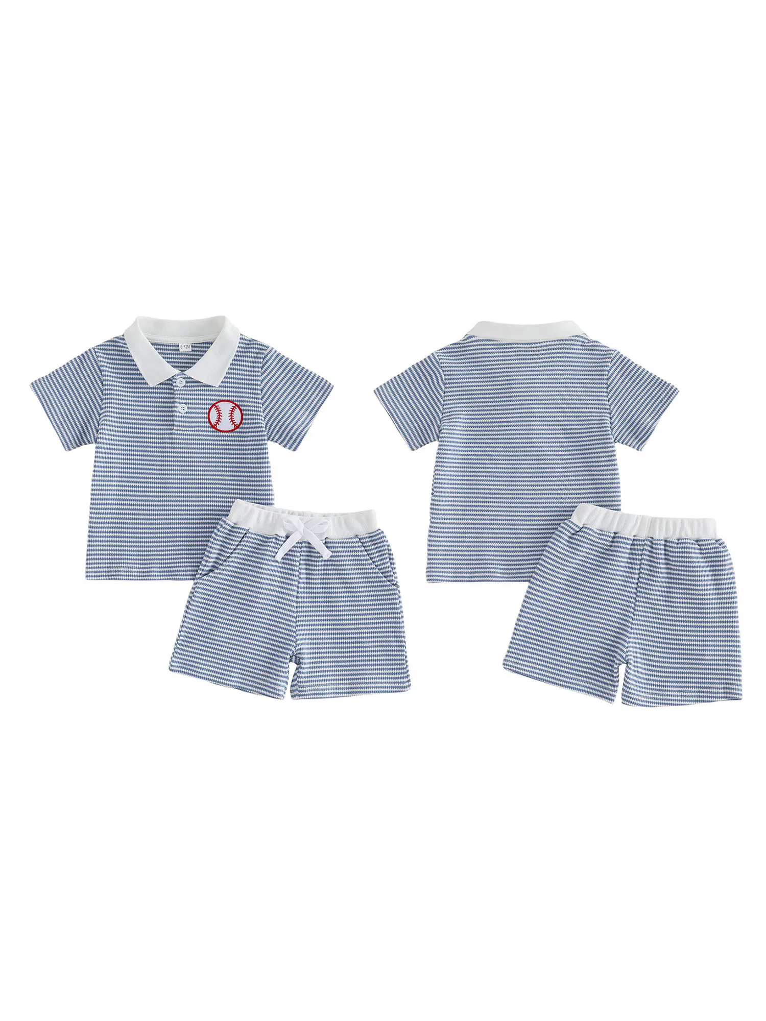 

Cute Toddler Boys Summer Clothes Stylish Soccer Embroidery Patterned Short Sleeve Shirt and Matching Shorts Ensemble