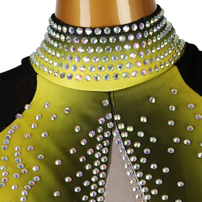 Abiti da ballo latino a maniche lunghe abiti personalizzati con nappe di diamanti di fascia alta per adulti e bambini costumi di performance tango samba