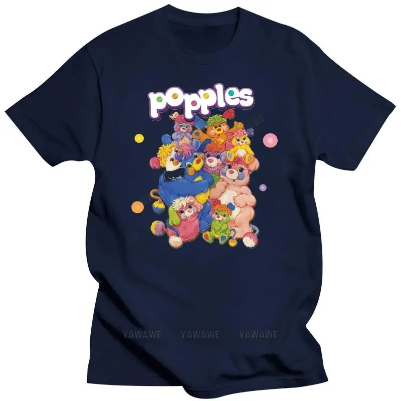 New fashion brand teeshirt Popples! T Shirt  Cartoon Men Black T-ShirtSale 100 % Cotton T Shirts for Boys male short sleeve top