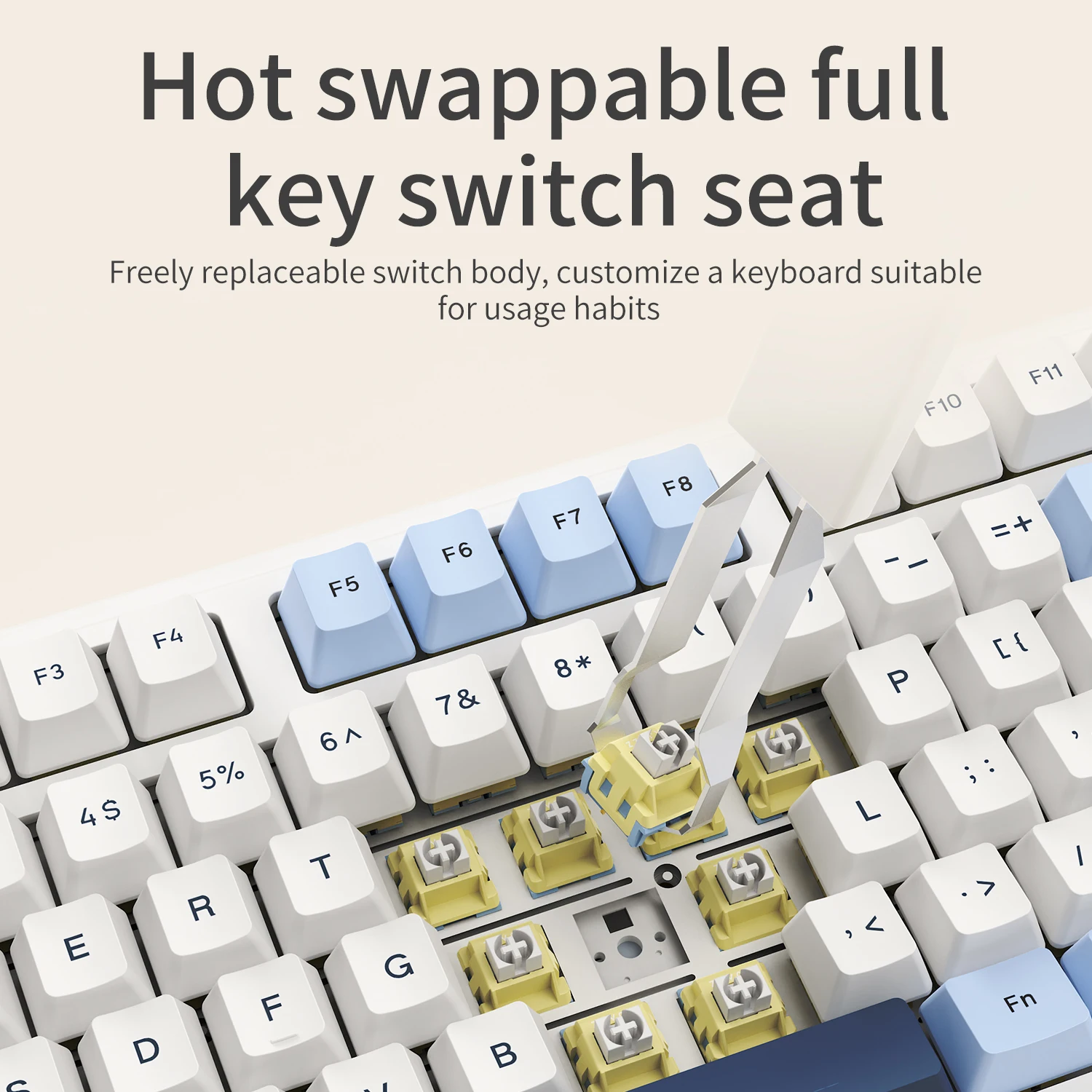 AJAZZ AK980 Wired Mechanical Keyboard Hot Swap Gasket RGB Low Noise Ergonomics Office Gaming Keyboard Customized PC Accessories