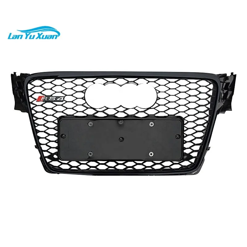 RS4 Front Grill for  A4 S4 B8 Glossy Black RS4 Radiator Center Honeycomb Bummper Grill for A4 S4 2008 2010 2012