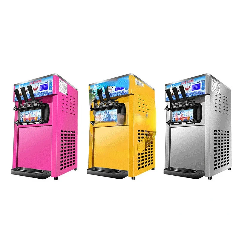 

Three Different Color Table Top Mini Soft Ice Cream Making Vending Machine 3 Flavors Ice Cream Maker