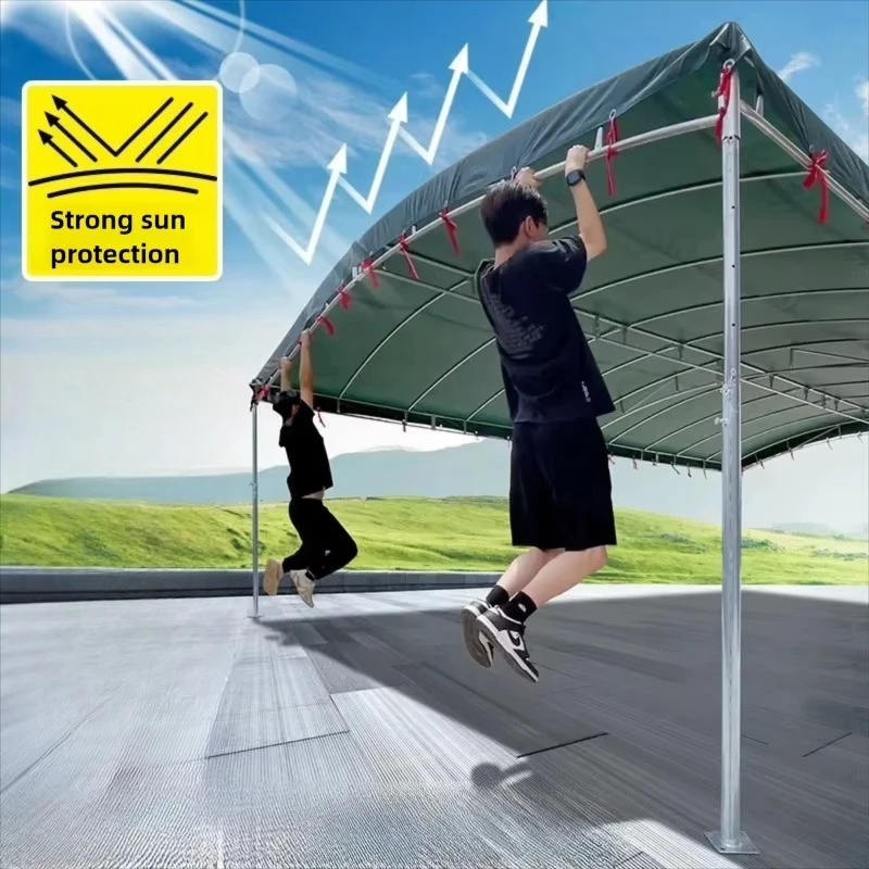 Waterproof Tarp Canopy Outdoor Retractable Sun Shade Awning for Market Stall Carport Patio Garden Custom Size UV Protection