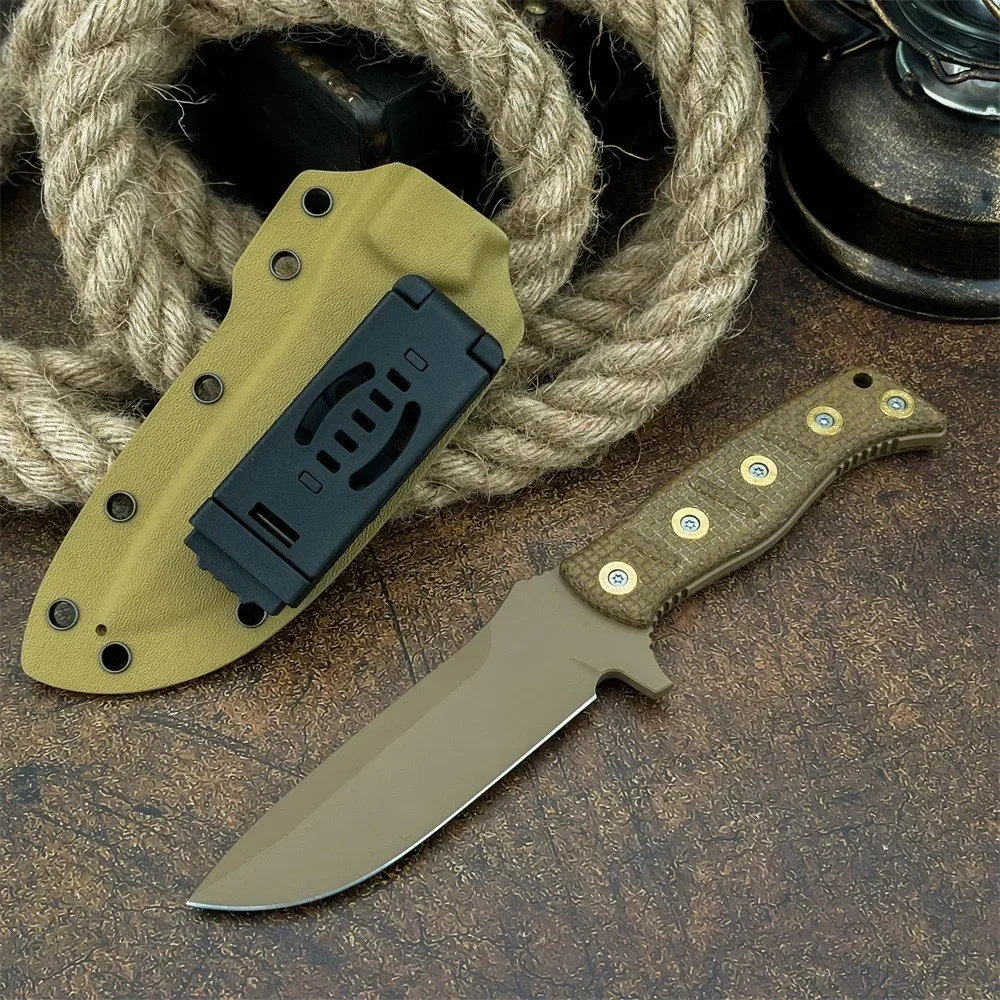 375 Shane Sibert Adamas Fixed Blade Knife, High Hardness D2 Steel, Tough Micarta Handle for Camping Hiking Hunting Outdoor EDC