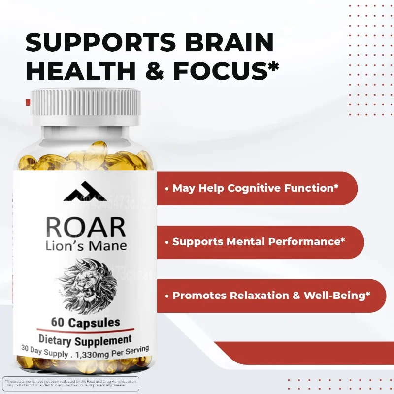 Mushroom Supplement - Plant-based Formula Containing Cordyceps Sinensis, Ganoderma Lucidum, and Shiitake Mushrooms