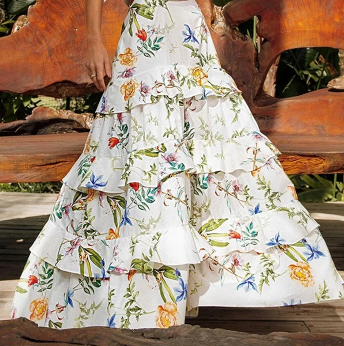 

Formal Occasion Dresses Loose Print Dress 2026 Spring/summer Elegant Half High Collar Sleepiness High Wait Zipper Long Skirt