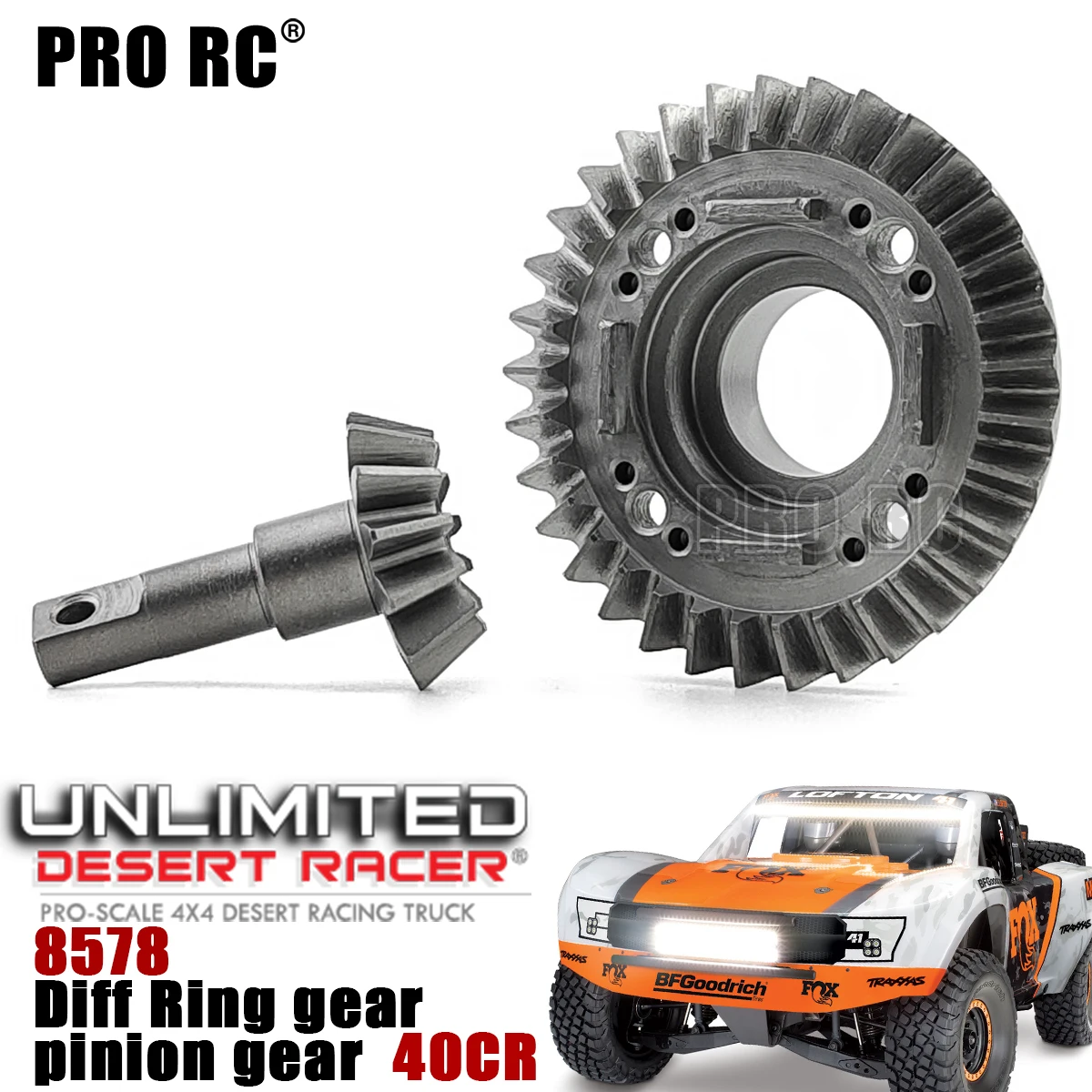 

40CR HD Steel Front Differential Ring Gear Set 8578 For Traxxas 1/7 UDR Unlimited Desert Racer RC Part