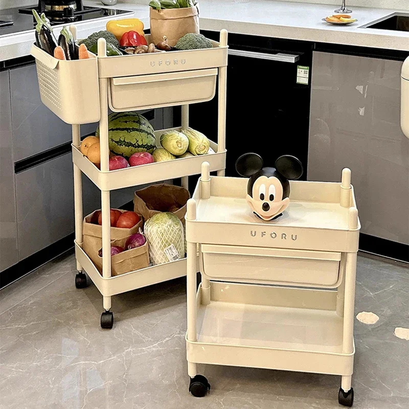 Food Cart Kitchens Accessories Trolley Organizer Wheels Storage Utility Complete Kitchen Unit Bar Trolley Auxiliary Rack LT