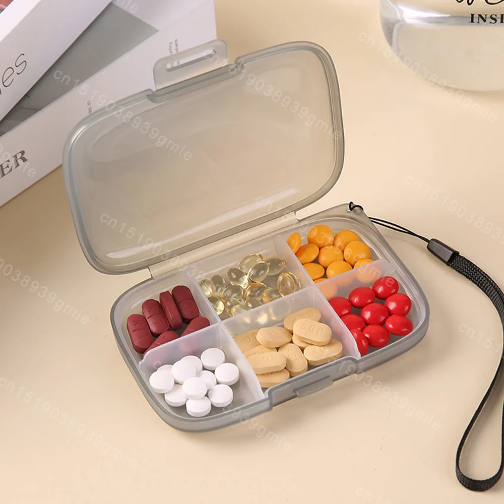 Sealed Medicine Box with Rope Pill Organizer Moisture Proof Pills Box Daily Pill Case Portable Medicine Vitamin Holder Container