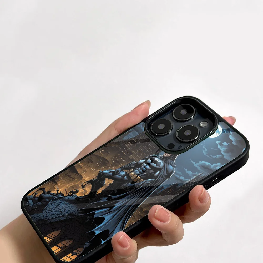 B-Batmans B-Bats Man Phone Case For IPhone 11 12 13 14 15 16 Plus Pro Max Mirror Acrylic PC TPU Cover