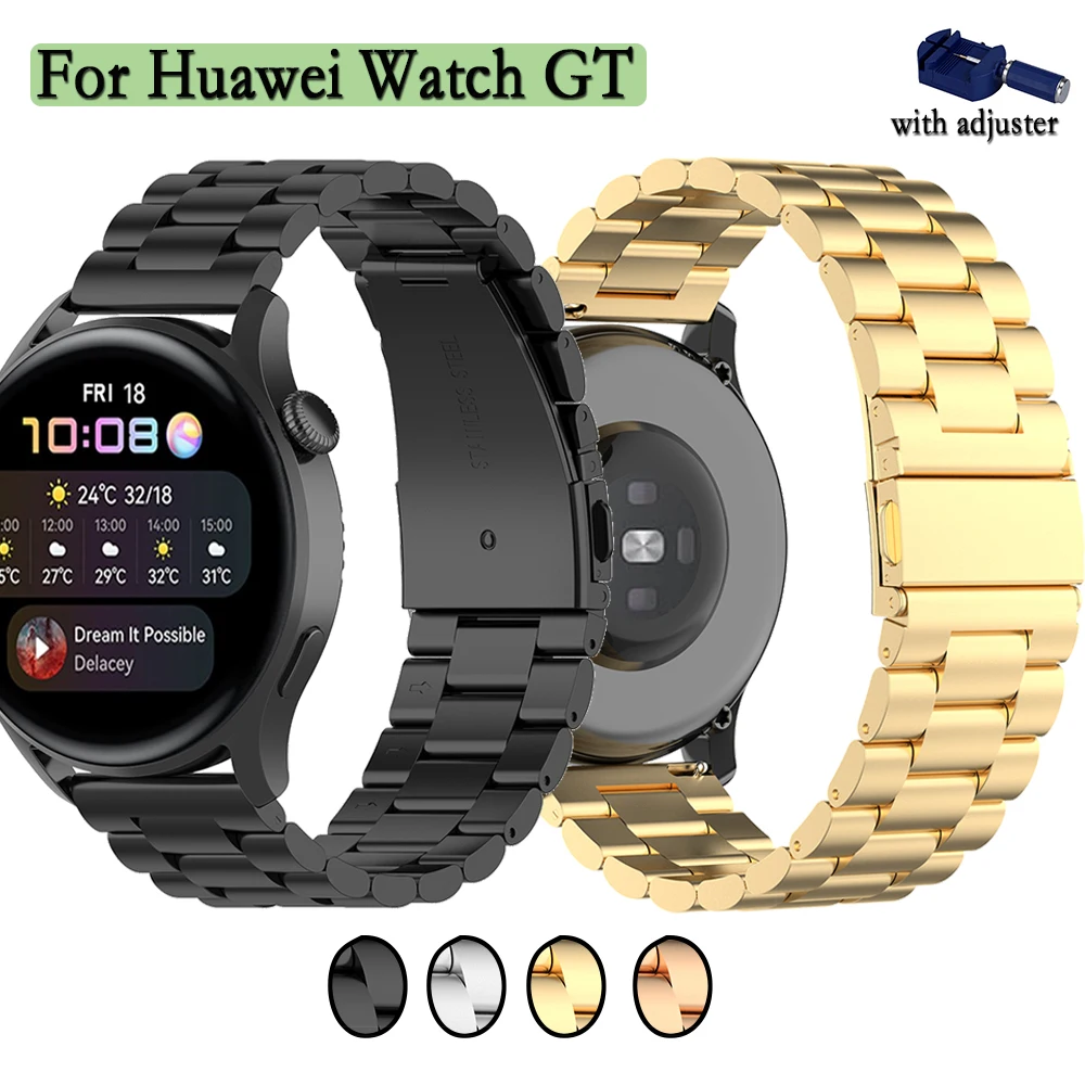 

22mm Stainless Steel Universal Strap For Huawei Watch 3 / GT2 46mm | For Xiaomi Watch 2 Watchband With Watch Adjuster