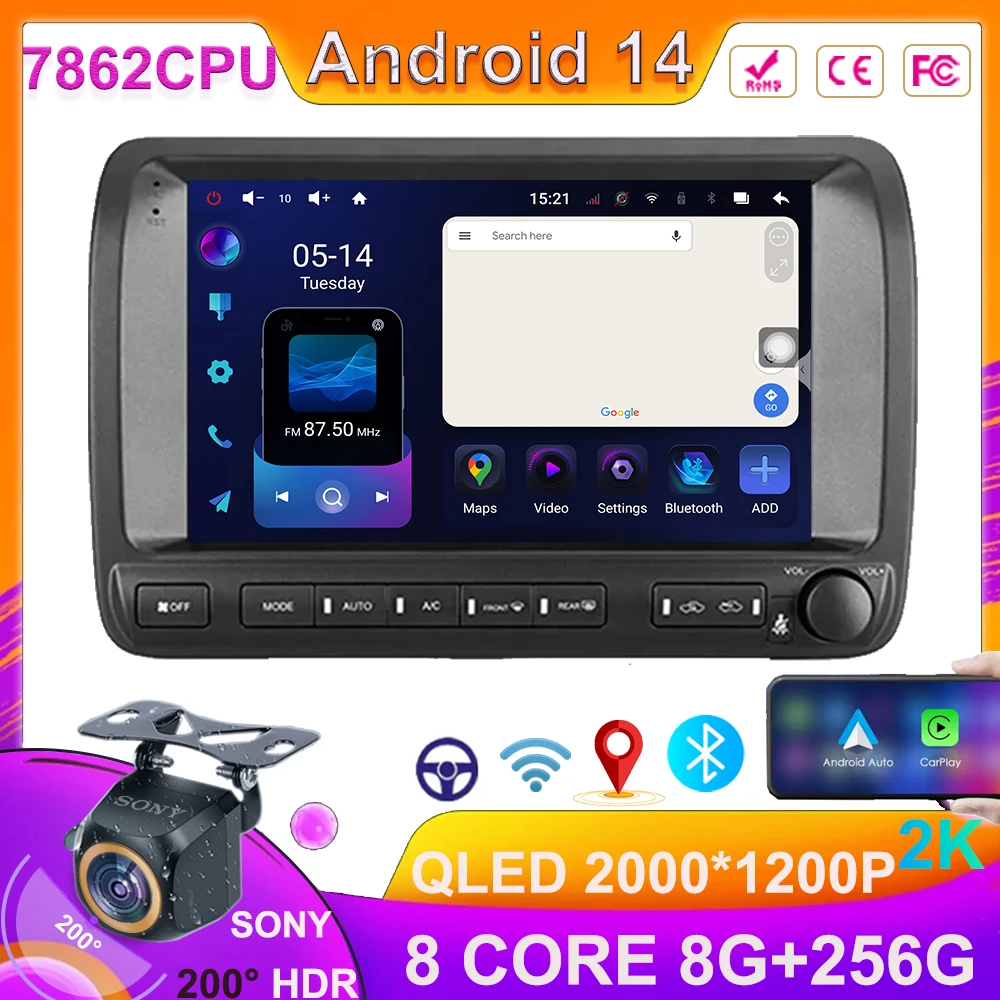 Car Radio Android 14 Auto Radio For Toyota Crown Majesta 3 S170 1999 - 2004 Carplay Multimedia Video Player Navigation GPS NO