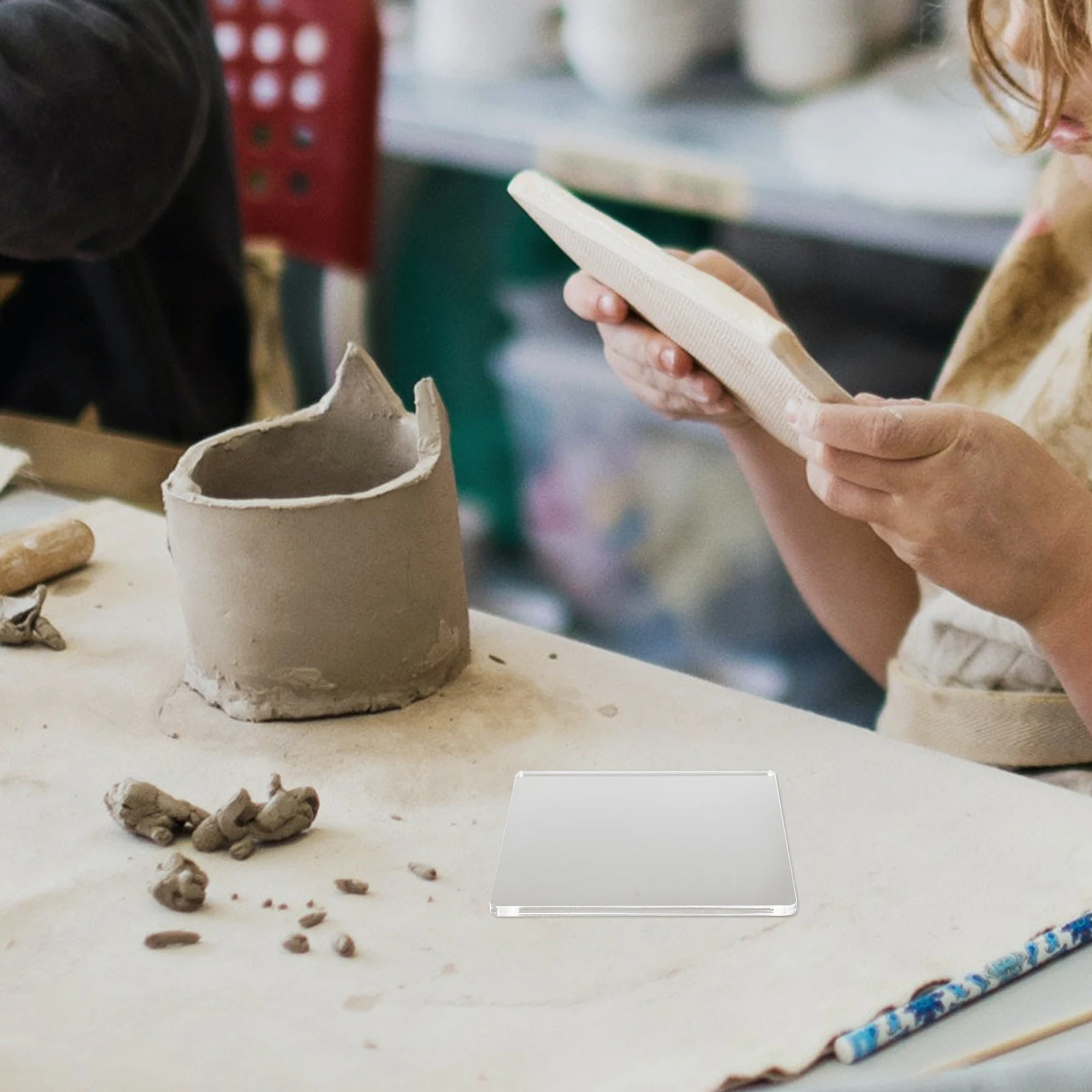 

5Pcs Pottery Acrylic Discs Clay Sculpting Plate Durable Lightweight for Various Uses Clay Sculpting Sheet Pottery Acrylic Sheet