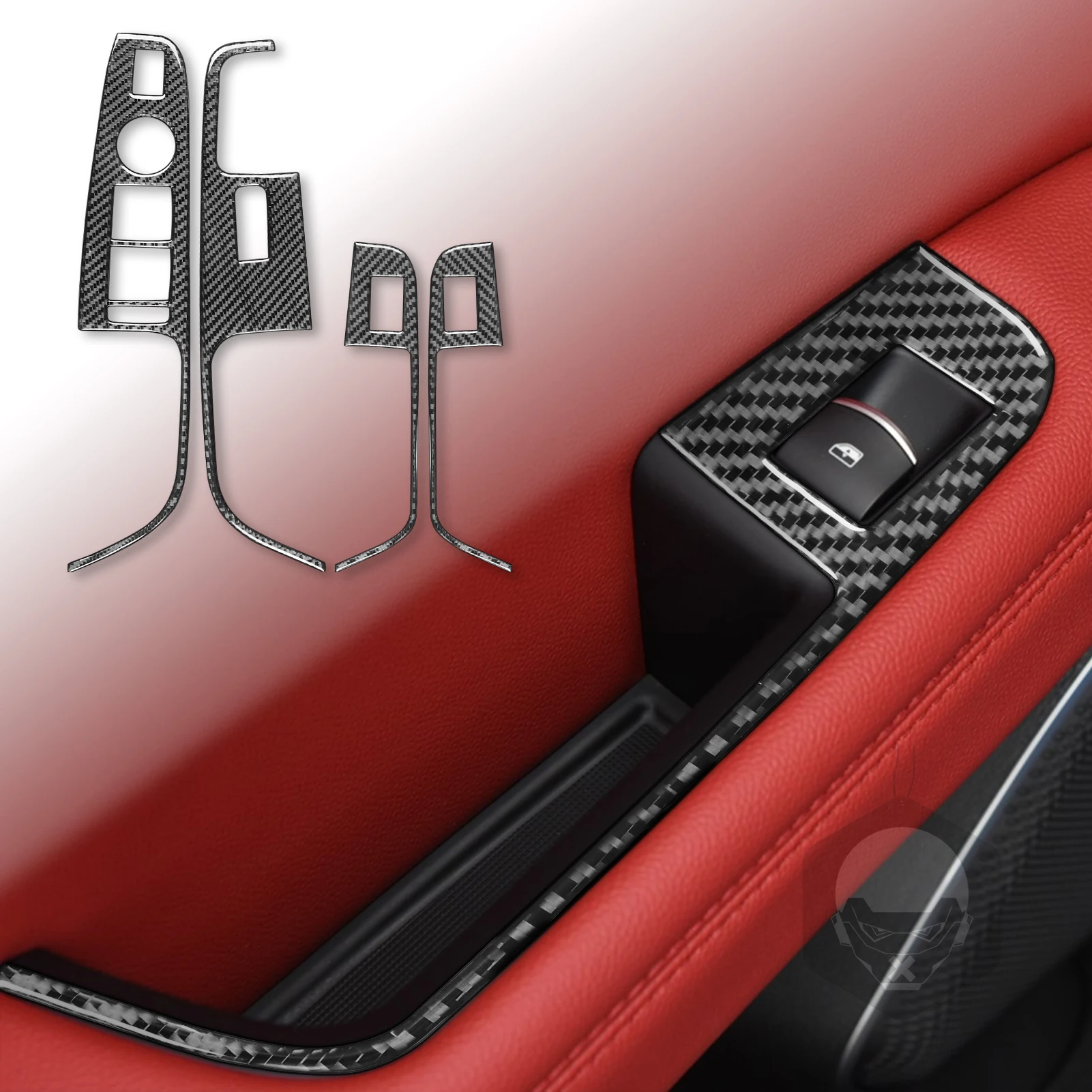 For Alfa Romeo Stelvio 2016-2022 Car Interior Accessories Window Lift Switch Cover Gear Shift Panel Threshold Strips Sticker