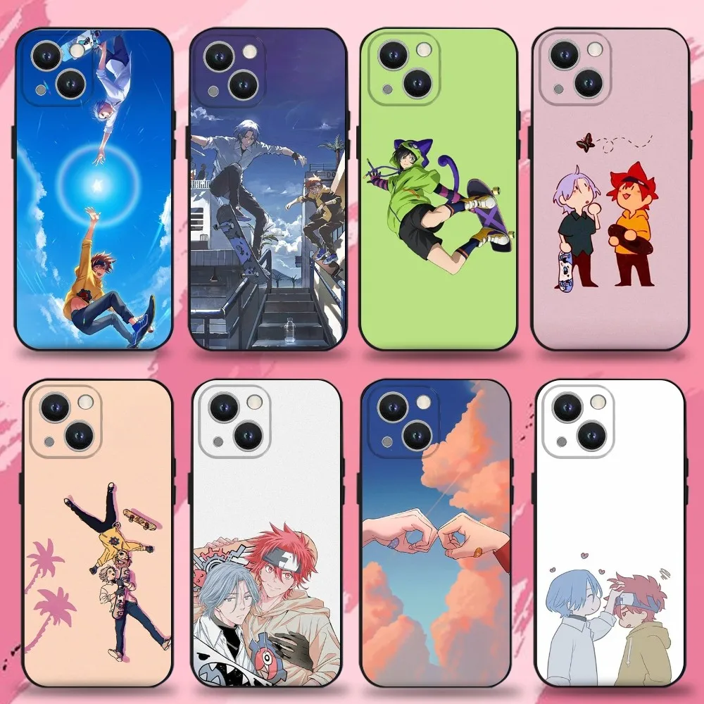 

Anime S-SK8 The Infinitys Phone Case For iPhone 16,15,14,13,12,11 Plus,Pro Max,XS,X,XR,SE,Mini,8,7,Soft Silicone Black Cover