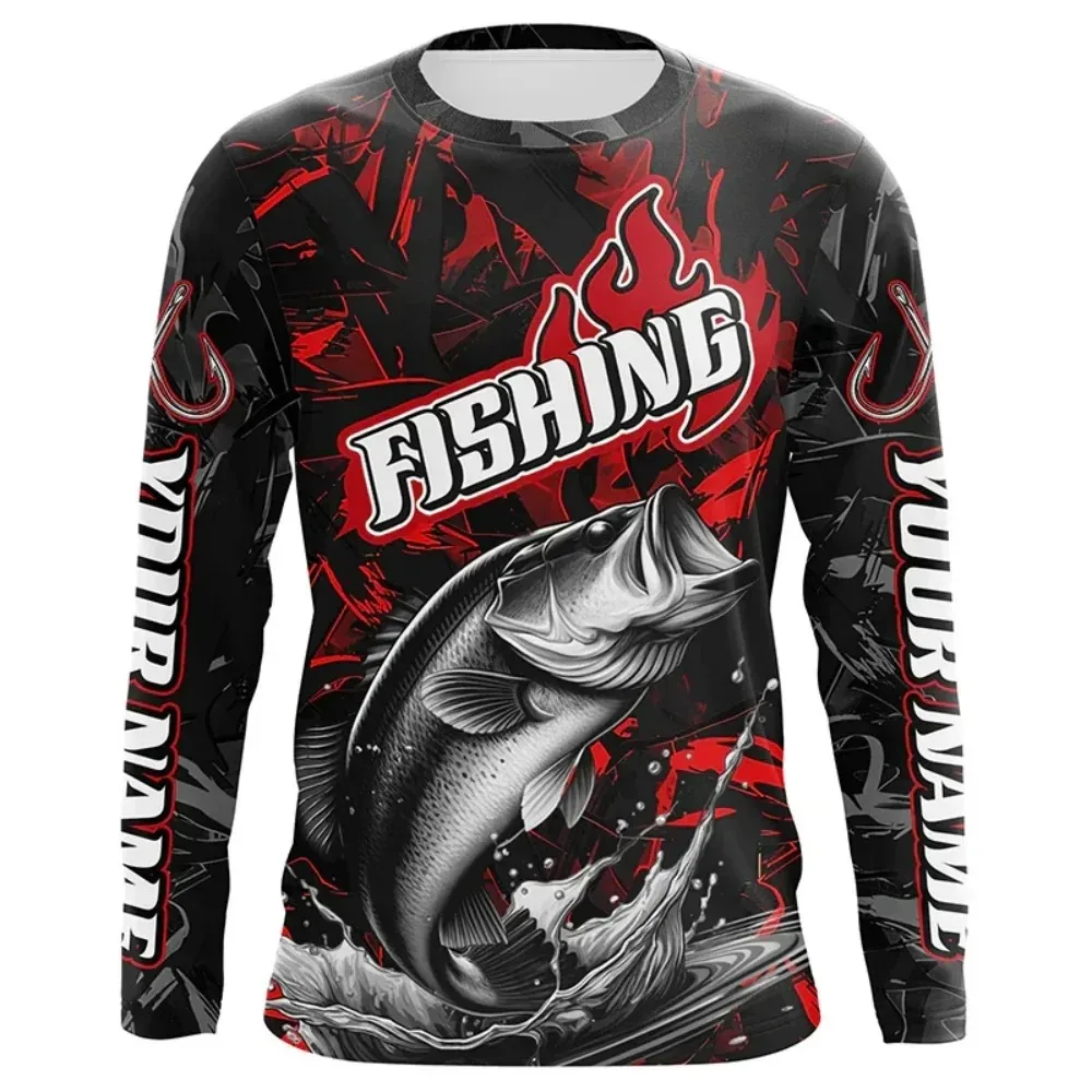 MEN'S FISHING SHIRT LONG SLEEVE T-SHIRT CAMPING OUTDOOR MEN'S T-SHIRT SUMMER PROFESSIONAL FISHING PATTERN MEN'S CLOTHING KIDS