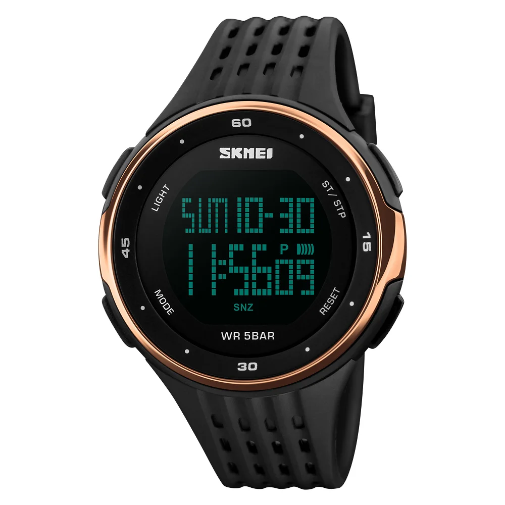 SKMEI Military LED light Digital Display Stopwatch Sport Watches For Men Women 5Bar Waterproof Wristwatch Male Lady Clock Alarm