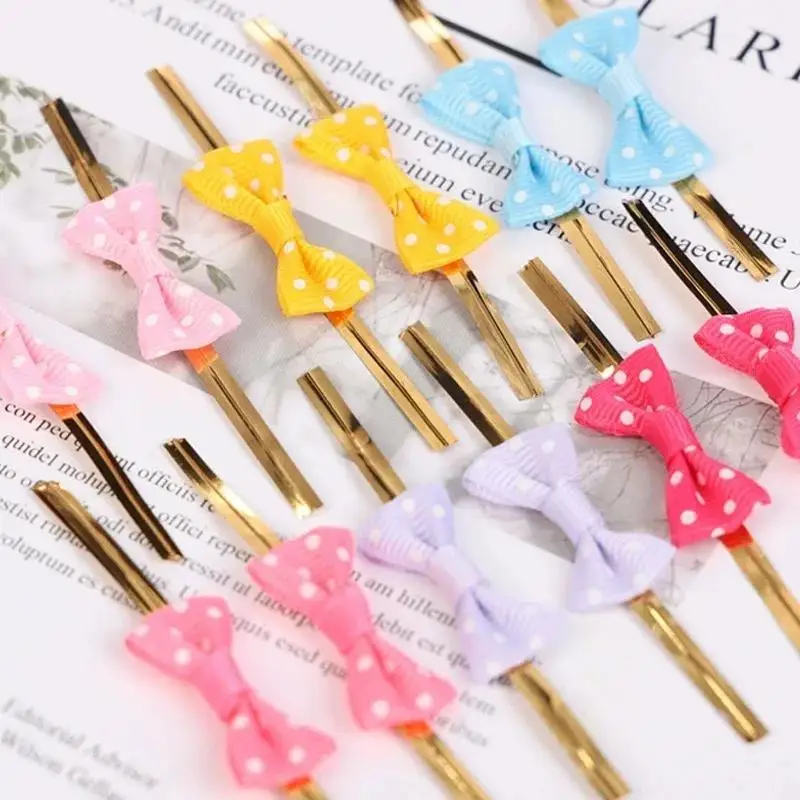 50Pcs Golded Wire Bow Binding Wire DIY Bow Tie Wrapping Fixed Ties Durable Sealing Fastener Ties Bags Cake Pockets Package Decor