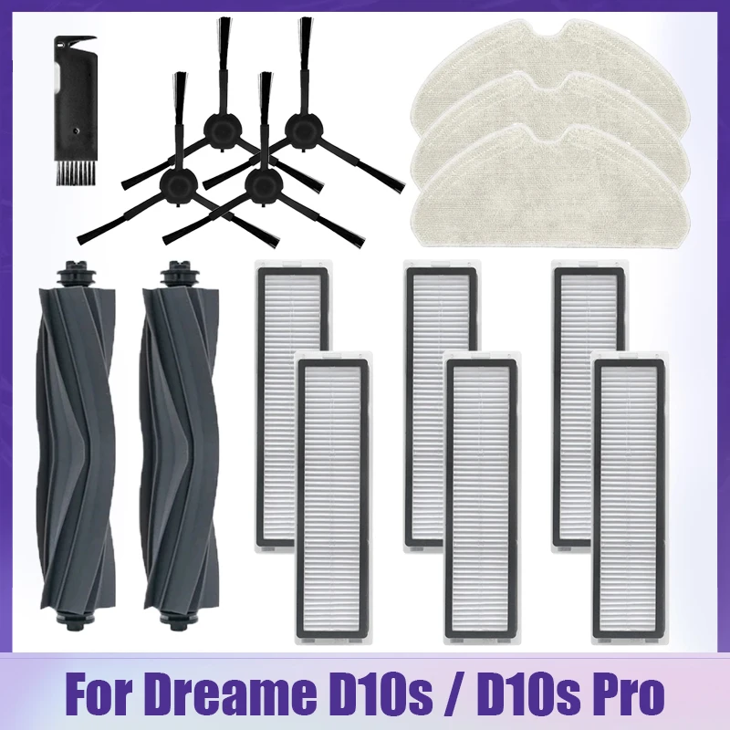 For Dreame D10s / D10s Pro Robotic Vacuum Cleaner Roller / Side Brush Accessories Hepa Filter Mop Cloth Rags Spare Parts