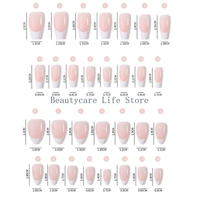 652C 240x Almond Artificial False Nails Full Cover on Nails Press On Nails French Tip False Nails Manicures Suppliss