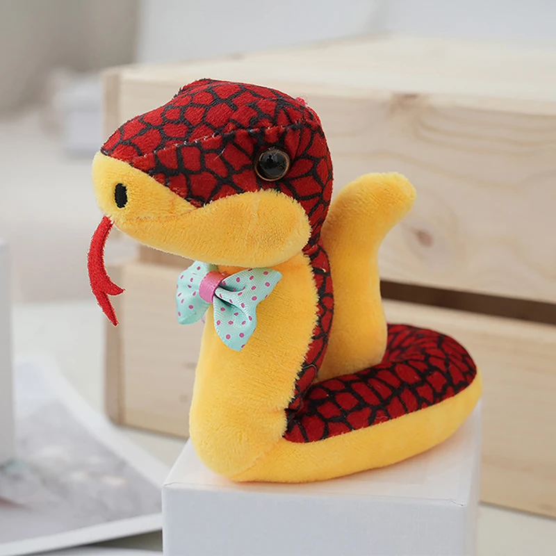 Cute Snake Pendant Plush Doll Pendant Creative Keychain Doll Bag Ornament Car Key Accessories Couple Birthday Toys For Girls