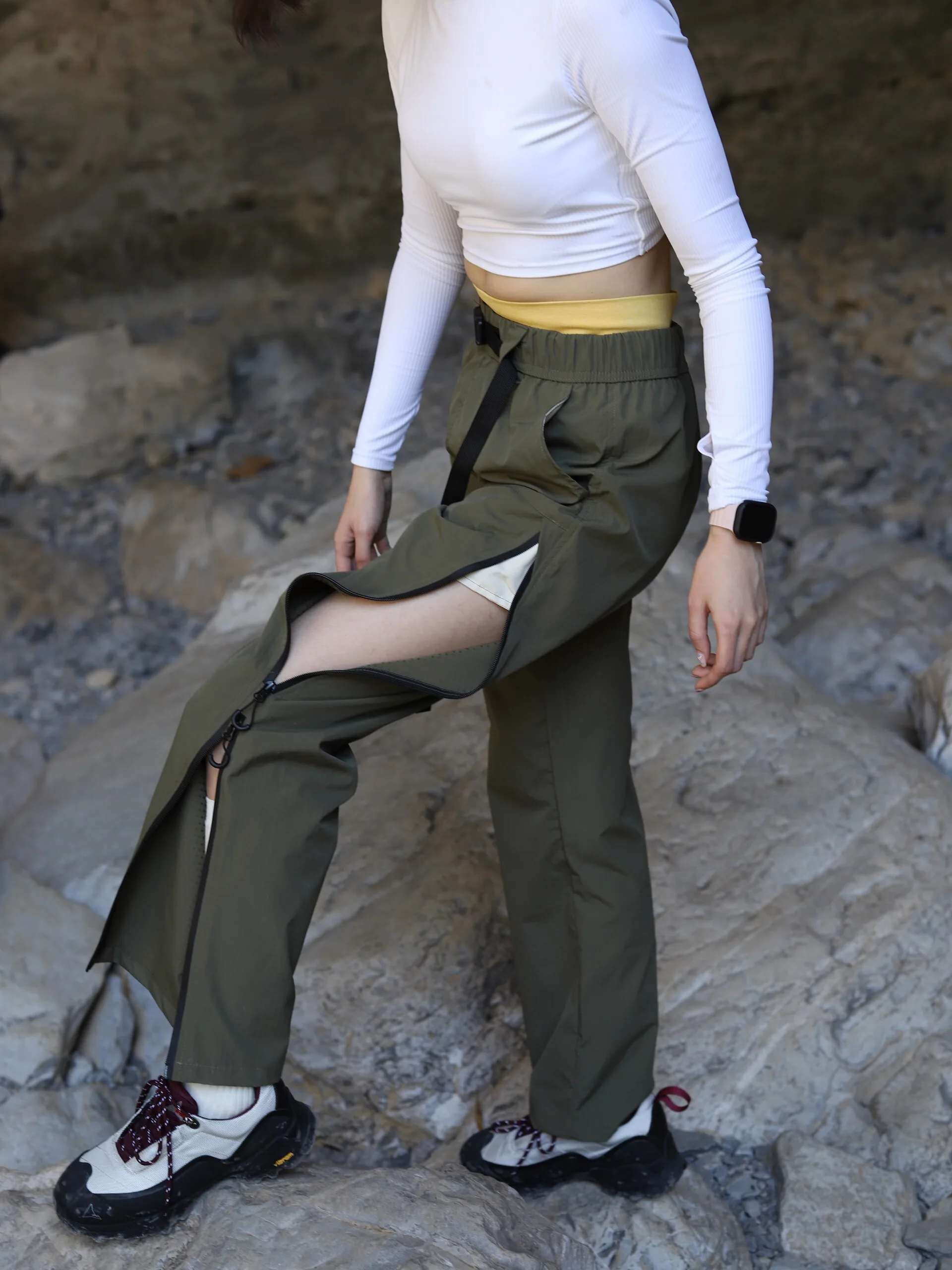 Outdoor Professional Slim Straight Cut Work Trousers for Women Summer Side Zip Quick Dry Climbing Pants Thin Waterproof Hikin...