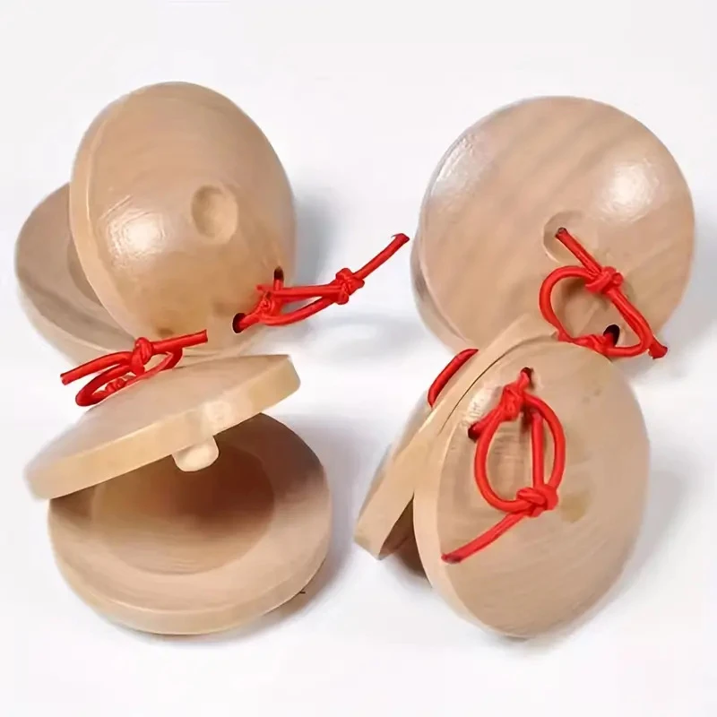 Castañuelas de Madera, Instrumento Musical de Percusión Flamenca, Juguetes para Niños Pequeños - JUGUETE