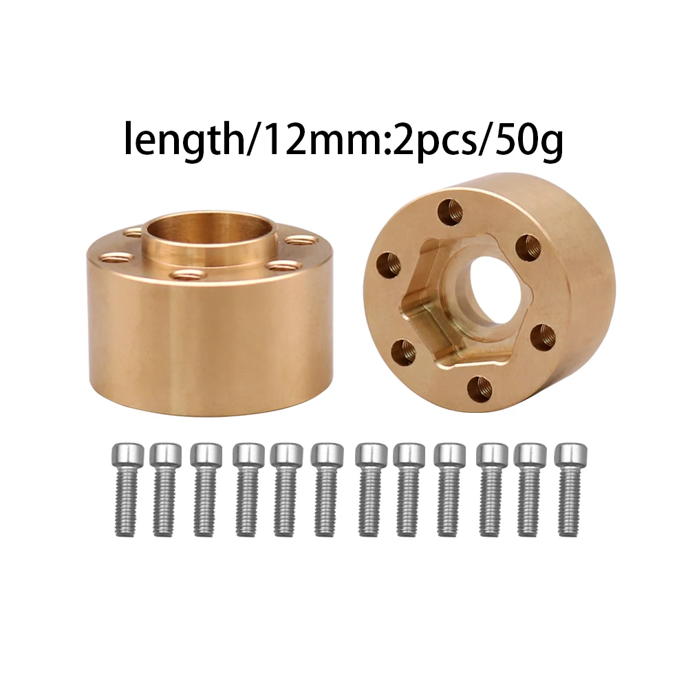 Messinggewichte, 12 mm Rad-Sechskantnabe, erweiterter Adapter für 1/10 RC Crawler 1,9 2,2 Zoll Räder, Felge, Axial SCX10, TRX4, Gegengewicht