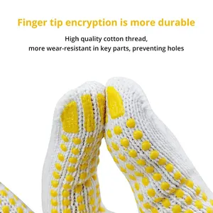 Arbeitshandschuhe mit Anti -Sport -Griff, Schutz der Baumwollsicherheit für Maler, Mechaniker, Industriekonstruktion, PVC -Punkte, 12 Paare 10 Hauptholz -Slipper - №8