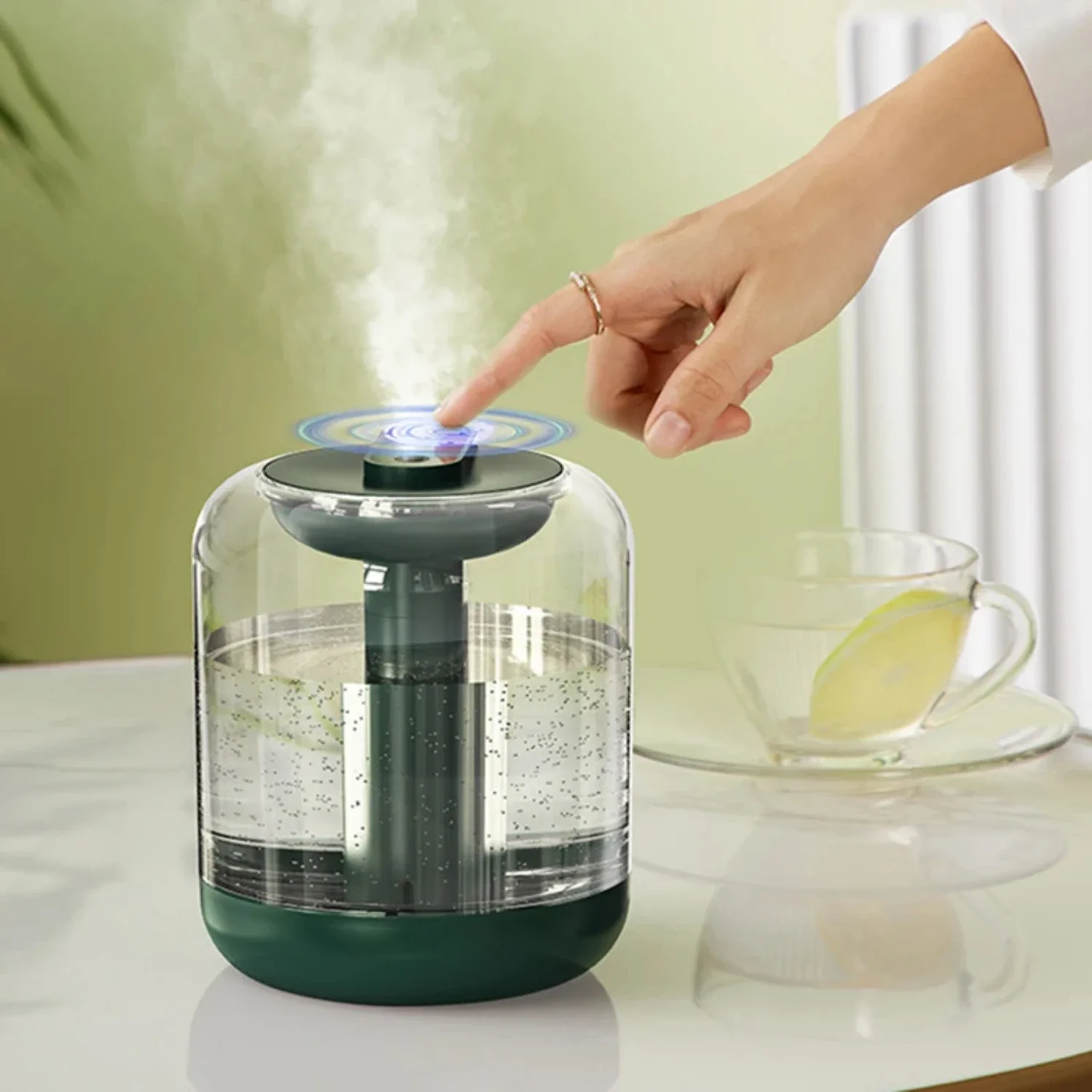 

1L Rechargeable Air Humidifier - 2000mAh Battery Essential Oil Diffuser, USB Mist Maker with LED Light