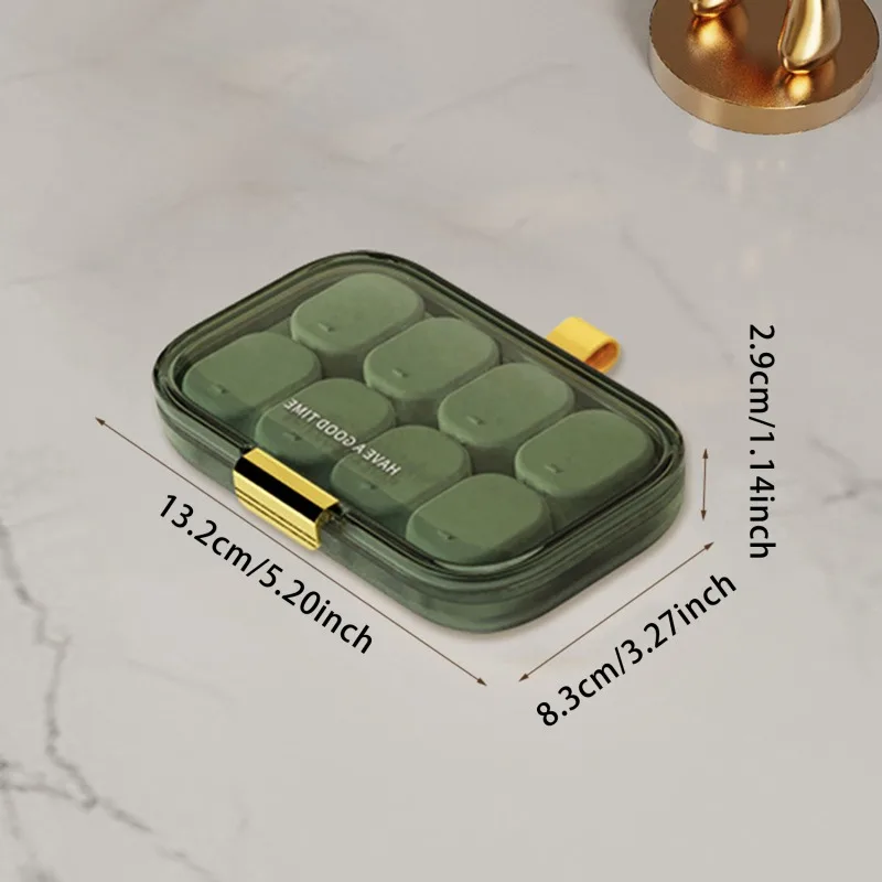 Portable Sealed Pill Storage Box Compartment Portable Mini Pill Box Travel Pill Case Medicine Container 8 independent boxes