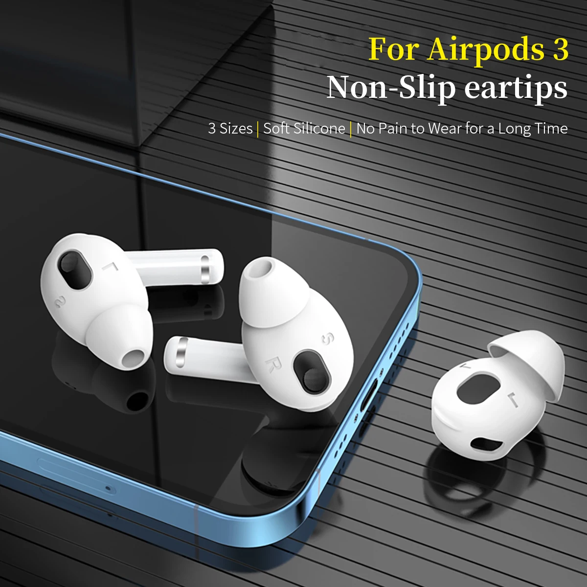 

3 пары силиконовых насадок для наушников Apple Airpods 3-го поколения наушники-вкладыши Airpods 3 Bluetooth TWS наушники спортивные противоскользящие насадки
