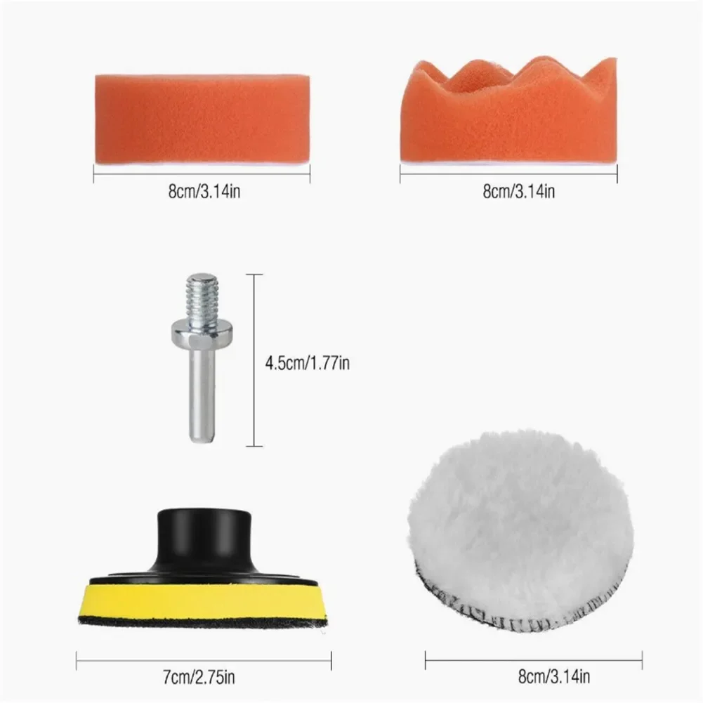 22pcs 3In/80 Mm Buffing Pads With Suction Cups Portable Self-adhesive Design Sponge Pads Power Tool Parts Accessories