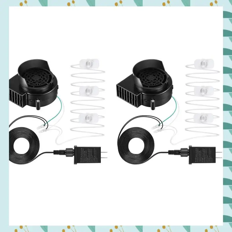 

A71P 2X Replacement Fan Blower, 12V 0.8A Mini Air Blower With 3 LED Light String For Inflatables Indoor Outdoor US Plug
