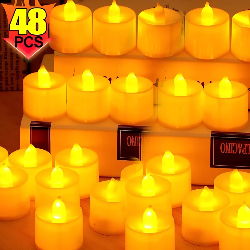 

Красивые 48/1 шт. красочные светодиодные свечи на батарейках беспламенные чайные свечи поддельные свечи лампы для свадьбы, дня рождения, украшения дома L