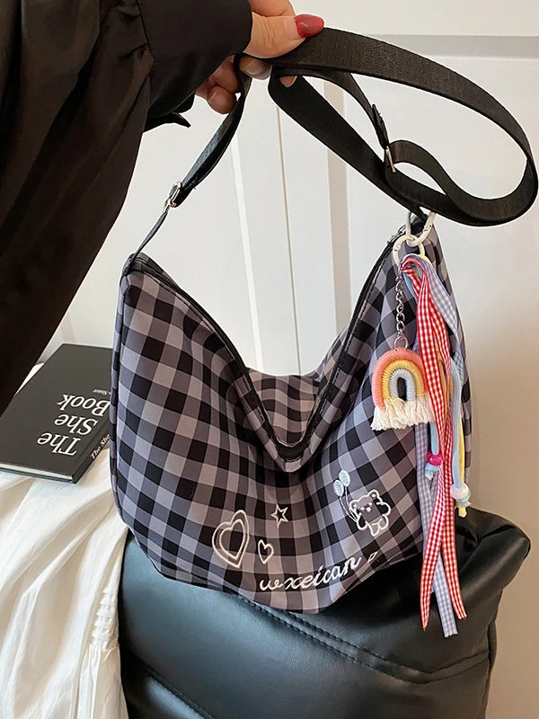 Fashionable Minimalist Cherry Print Underarm Bag Single Shoulder Handheld Dumpling Shape Soft PU Leather Commuter Style Handbag