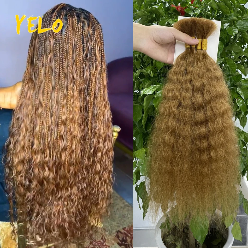 Yelo Wet and Wavy Human Braiding Hair Super Bulk French Wave Human Braiding Hair For Boho Braids For Salon Supply 50G 100G