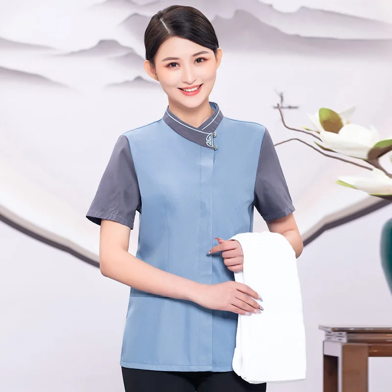 Hotel Cleaning Work Clothes Female Property Sales Department Housekeeping Aunt Male Guest Room Short Sleeve Floor PA Uniform Cle